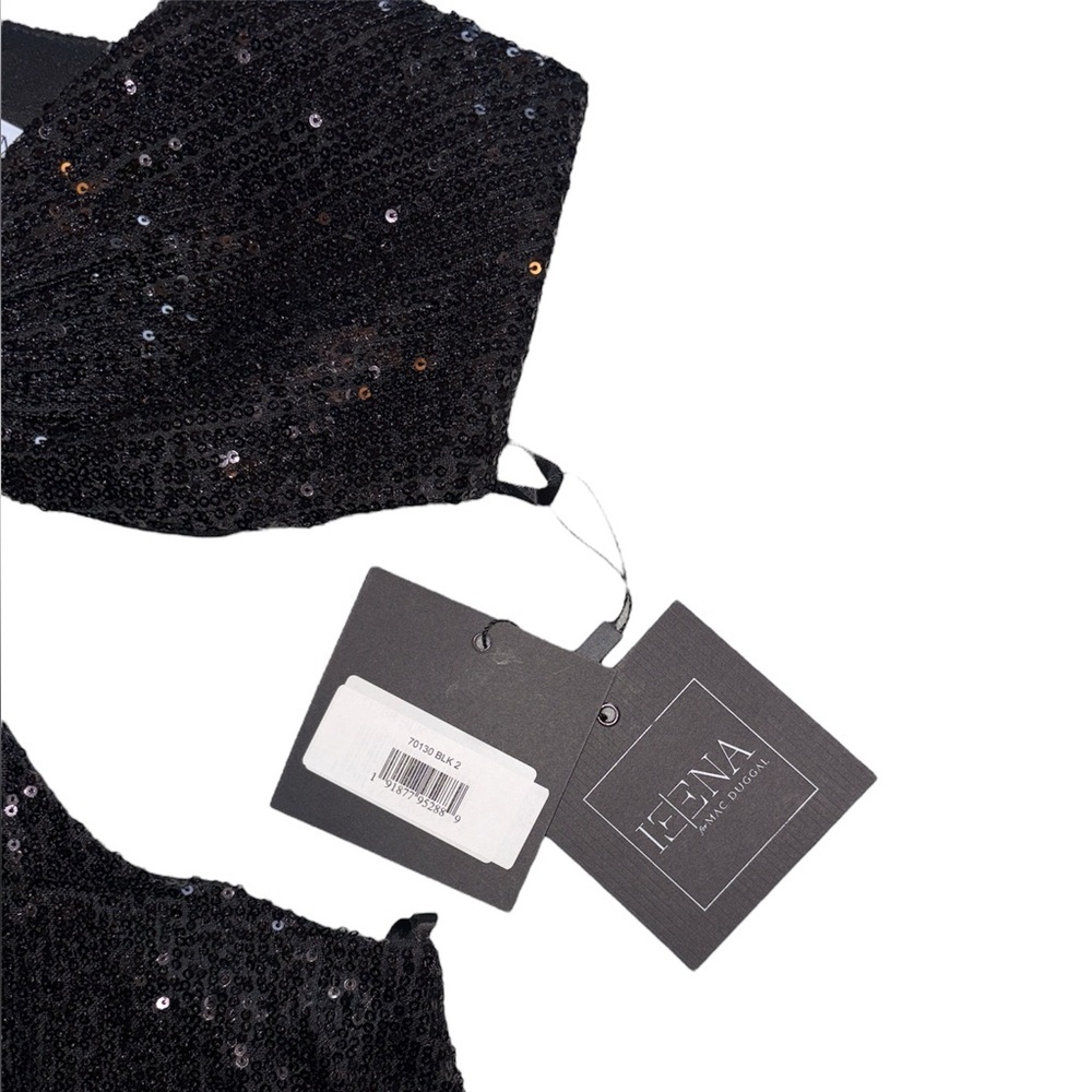 Mac Duggal Cutout Waist Sequin Sleeveless Open Back Long Dress Black Size 2 NWT - Picture 4 of 15